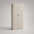 Zweitüriger Kleiderschrank aus melaminharzbeschichteter Spanplatte, Cremeweiß, 80 × 50 × 180 cm