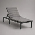 Verstellbare Gartenliege aus pulverbeschichtetem Stahl mit Polyester-Auflage, Grau/Anthrazit, 198 × 65 × 91 cm