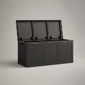 Garten-Aufbewahrungsbox 870 L aus PP in Rattanoptik, Anthrazit, 155 × 82 × 87 cm